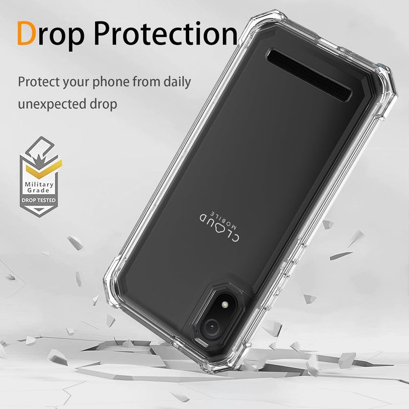 Mocotto for Cloud Mobile Stratus C8 Phone Case with Tempered Glass Screen Protector,Slim Soft Silicone Full-Body Protective Cover (Cloud Mobile Stratus C8,Clear) - Image 4